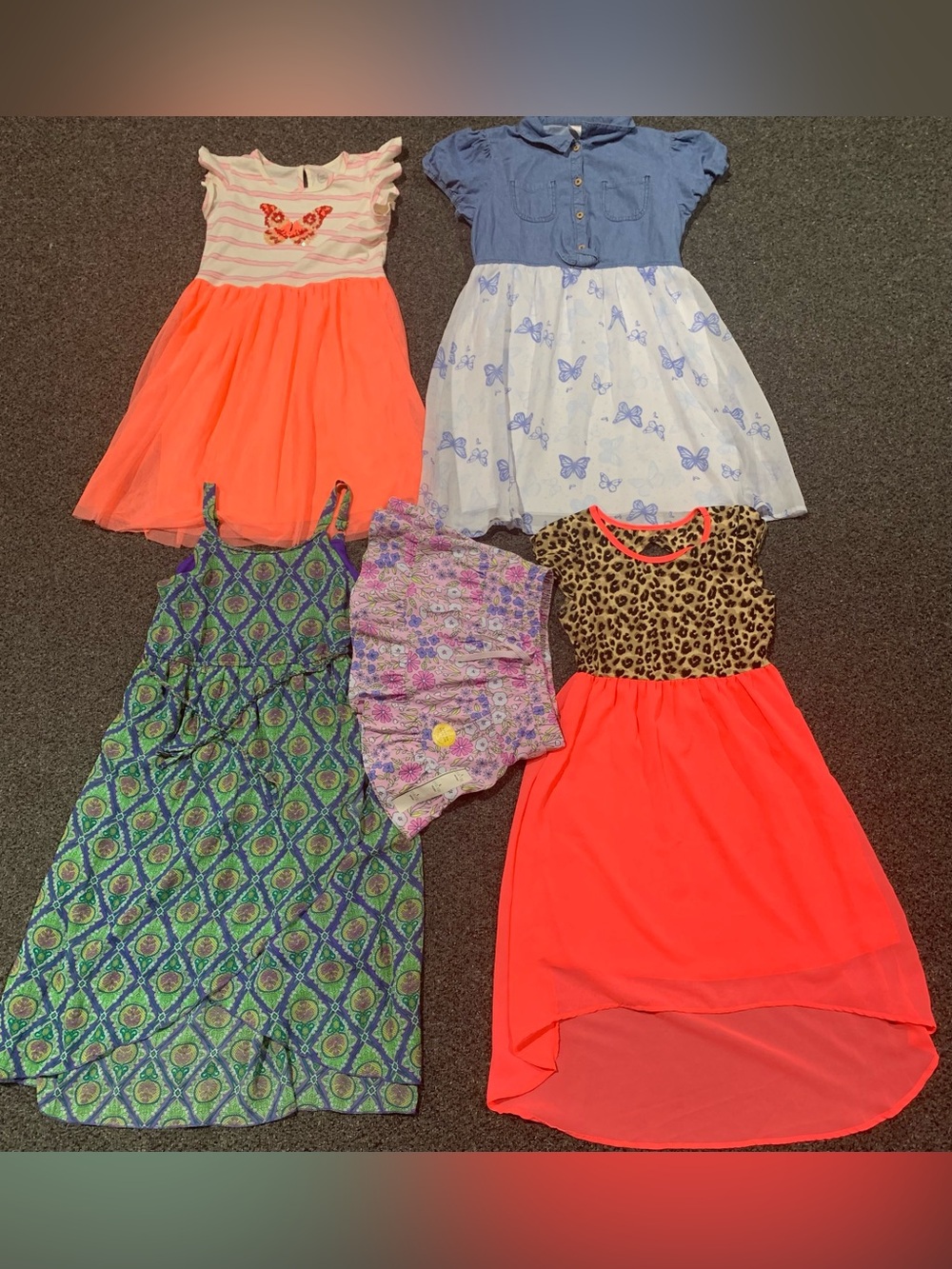 Bundled lot of 4 girls size 10/12 tulle summer dresses and skirt